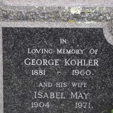 KOHLER George 1881-1960 &amp; Isabel May 1904-1971