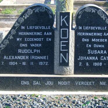 KOEN Rudolph Alexander 1904-1972 &amp; Susara Johanna Catharina 1908-1983