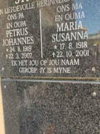 STRYDOM Petrus Johannes 1919-2007 &amp; Maria Susanna 1918-2001