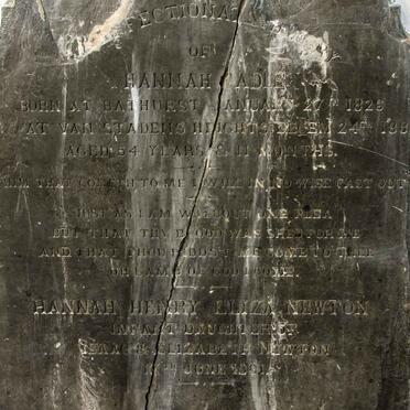 CADLE Hannah 1825-1880 :: NEWTON Hannah Henry Eliza -1881