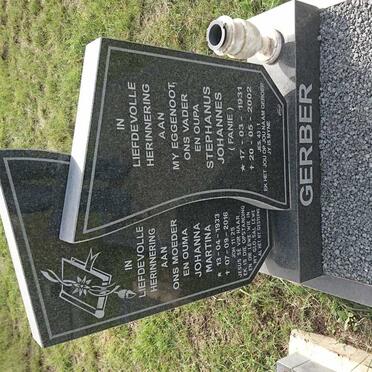 GERBER Stephanus Johannes 1931-2002 &amp; Johanna Martina 1933-2016