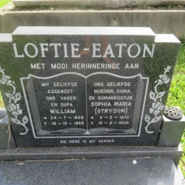 EATON William, LOFTIE 1928-1995 &amp; Sophia Maria STRYDOM 1930-2006
