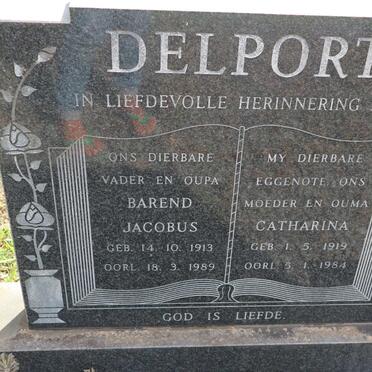 DELPORT Barend Jacobus 1913-1989 &amp; Catharina 1919-1984