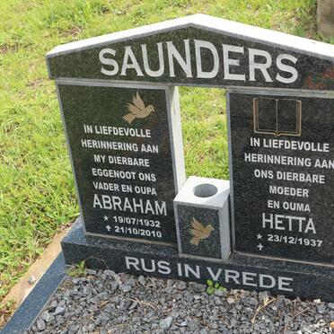 SAUNDERS Abraham 1932-2010 &amp; Hetta 1937-
