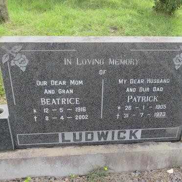 LUDWICK Patrick 1905-1973 &amp; Beatrice 1916-2002