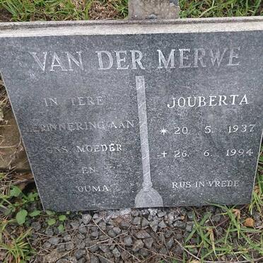 MERWE Jouberta, van der 1937-1994