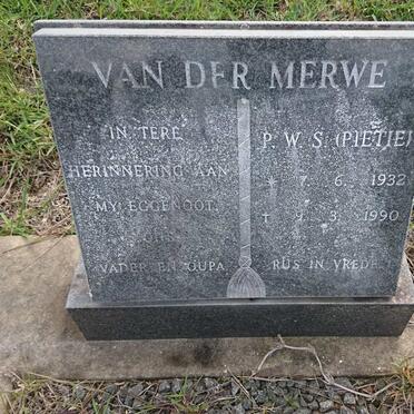 MERWE P.W.S., van der 1932-1990