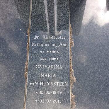 HUYSSTEEN Matthys Johannes Louwrens, van 1944-2009 &amp; Catharina Maria 1949-2013 :: ASHWORTH Bonita 1968-2011