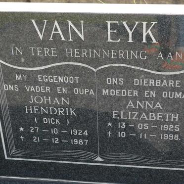 EYK Johan Hendrik, van 1924-1987 &amp; Anna Elizabeth 1925-1998