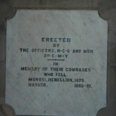 2. Plaque - Morosi Rebellion 1879 ::  Basuto War 1880-1881