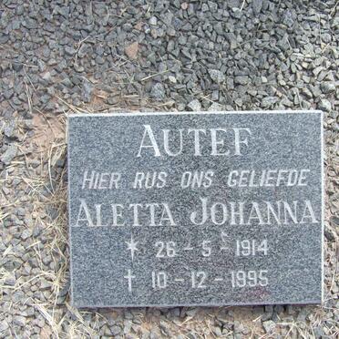 AUTEF Aletta Johanna 1914-1995