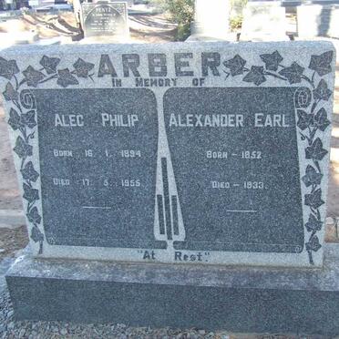 ARBER Alexander Earl 1852-1933 :: ARBER Alec Philip 1894-1955
