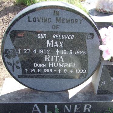 ALLNER Max 1902-1985  &amp; Rita HUMPEL 1918-1999