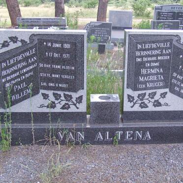 ALTENA Paul Willem, van 1901-1971 &amp; Hermina Magrieta KRUGER 1907-1980