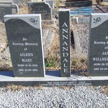 ANNANDALE Jan Willhelmus 1926-1975 &amp; Aileen Mary 1929-1994