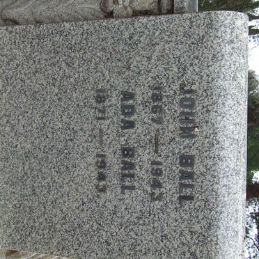 BALL John 1867-1943  &amp; Ada 1871-1943