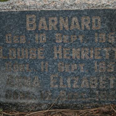 BARNARD Louise Henriette 1953-1953 :: BARNARD Anna Elizabeth 1953-1953