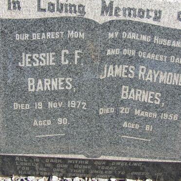 BARNES James Raymond -1956 &amp; Jessie C.F. -1972