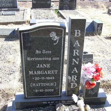 BARNARD Jane Margaret nee HATTINGH 1943-2002