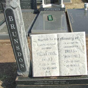 BRUNSDON William Daniel 1941-1997 &amp; Imelda MOMBERG 1941-2006