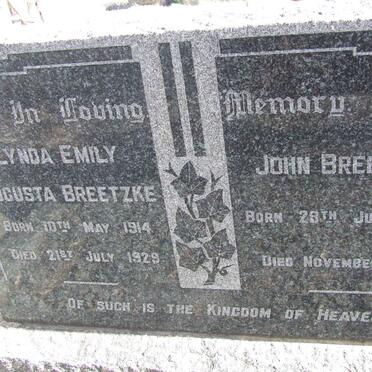 BREETZKE John 1937-1942 :: BREETZKE Lynda Emily Augusta 1914-1929