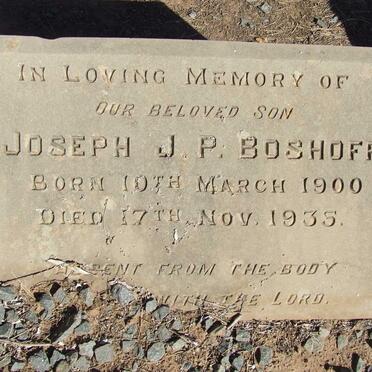 BOSHOFF Joseph J.P. 1900-1935
