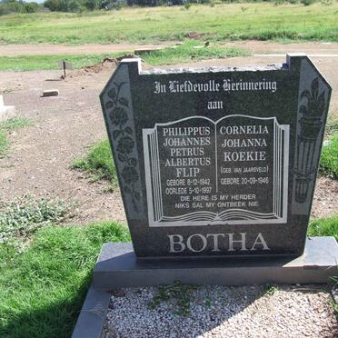 BOTHA Philippus Johannes Petrus Albertus 1942-1997 &amp; Cornelia Johanna VAN JAARSVELD 1946 -