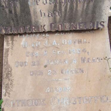 BOTHA Hendrik Cornelius -1904 :: BOTHA  Antonie Christoffel -1897