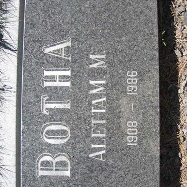 BOTHA Aletta M.M. 1908-1986