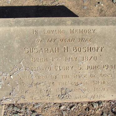 BOSHOFF Susarah H. 1870-1941