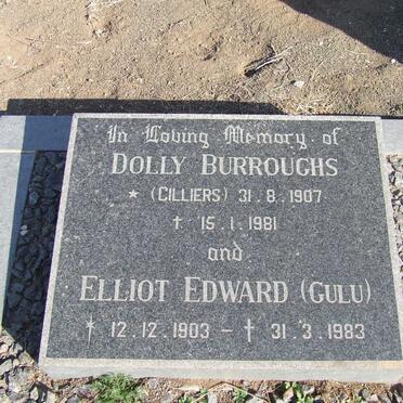 BURROUGHS Elliot Edward 1903-1983 &amp; Dolly CILLIERS 1907-1981