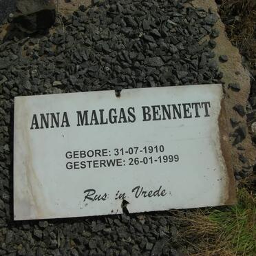 BENNETT Anna Malgas 1910-1999