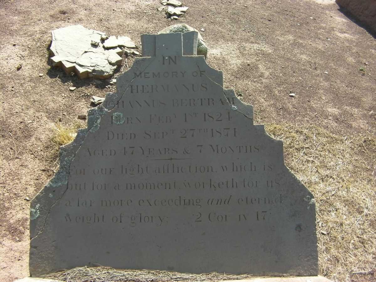 BERTRAM Hermanus Johannes 1821-1871 &amp; Mary 1832-1895