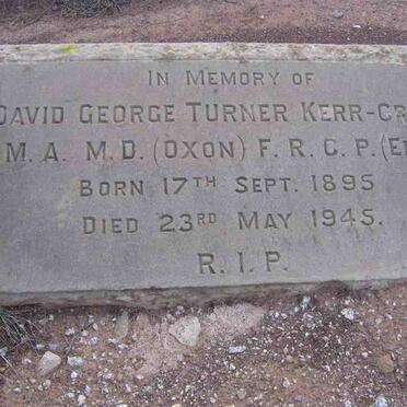 CROSS David George Turner, Kerr 1895-1945