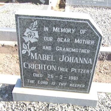 CRICHTON Mabel Johanna nee PETZER -1961
