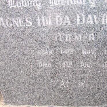 DAVIES Agnes Hilda nee FILMER 1883-1978