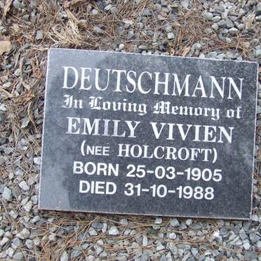 DEUTSCHMANN Emily Vivien nee HOLCROFT 1905-1988