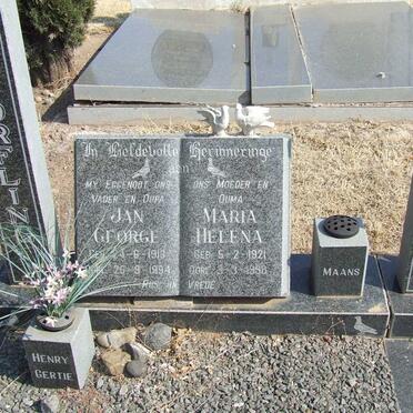 DORFLING Jan George 1913-1994 &amp; Maria Helena 1921-1998