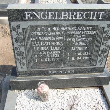 ENGELBRECHT Andries Jacobus 1938-2002 &amp; Eva Catharina Louisa DE VILLIERS 1938-1991