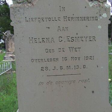 ESMEYER Jan Hendrik 1888-1938 &amp; Hester C. DE WET -1921