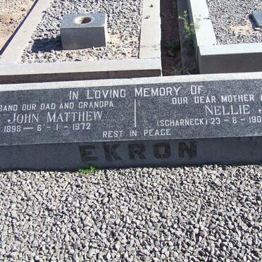 EKRON Thomas John Matthew 1898-1972 &amp; Nellie Jane SCHARNECK 1908-1977