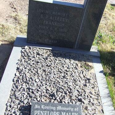 FRANKISH S.J.A. 1898-1982 :: MALEN Penelope nee FRANKISH 1933-1998