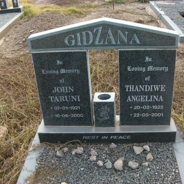 GIDZANA John Taruni 1921-2000 &amp; Thandiwe Angelina 1925-2001