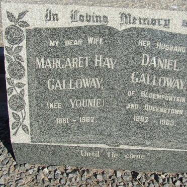 GALLOWAY Daniel 1882-1963 &amp; Margaret Hay YOUNIE 1881-1962