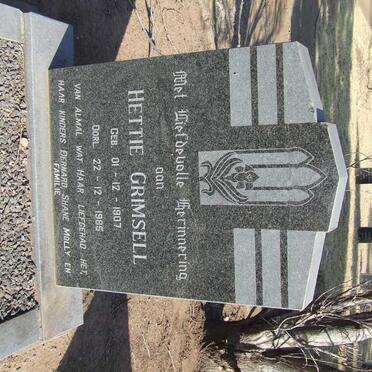 GRIMSELL Hettie 1907-1985