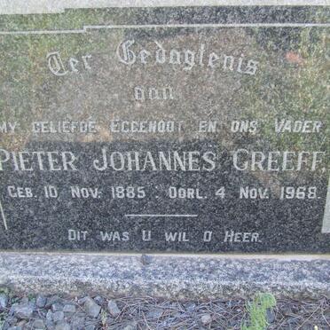 GREEFF Pieter Johannes 1885-1968 &amp; Maria Magdalena DE BRUIN 1896-1978