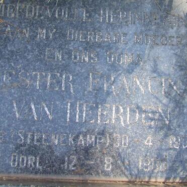 HEERDEN Hester Francina, van nee STEENEKAMP 1900-1968