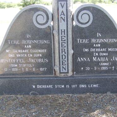 HEERDEN Christoffel Jacobus, van 1891-1977 &amp; Anna Maria Jacoba 1905-1995