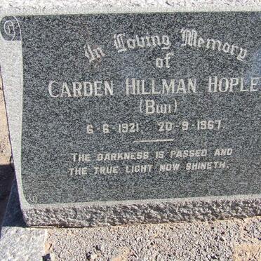 HOPLEY Carden Hillman 1921-1967 