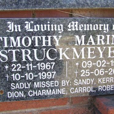 STRUCKMEYER Timothy 1967-1997 &amp; Marina 1936-2009